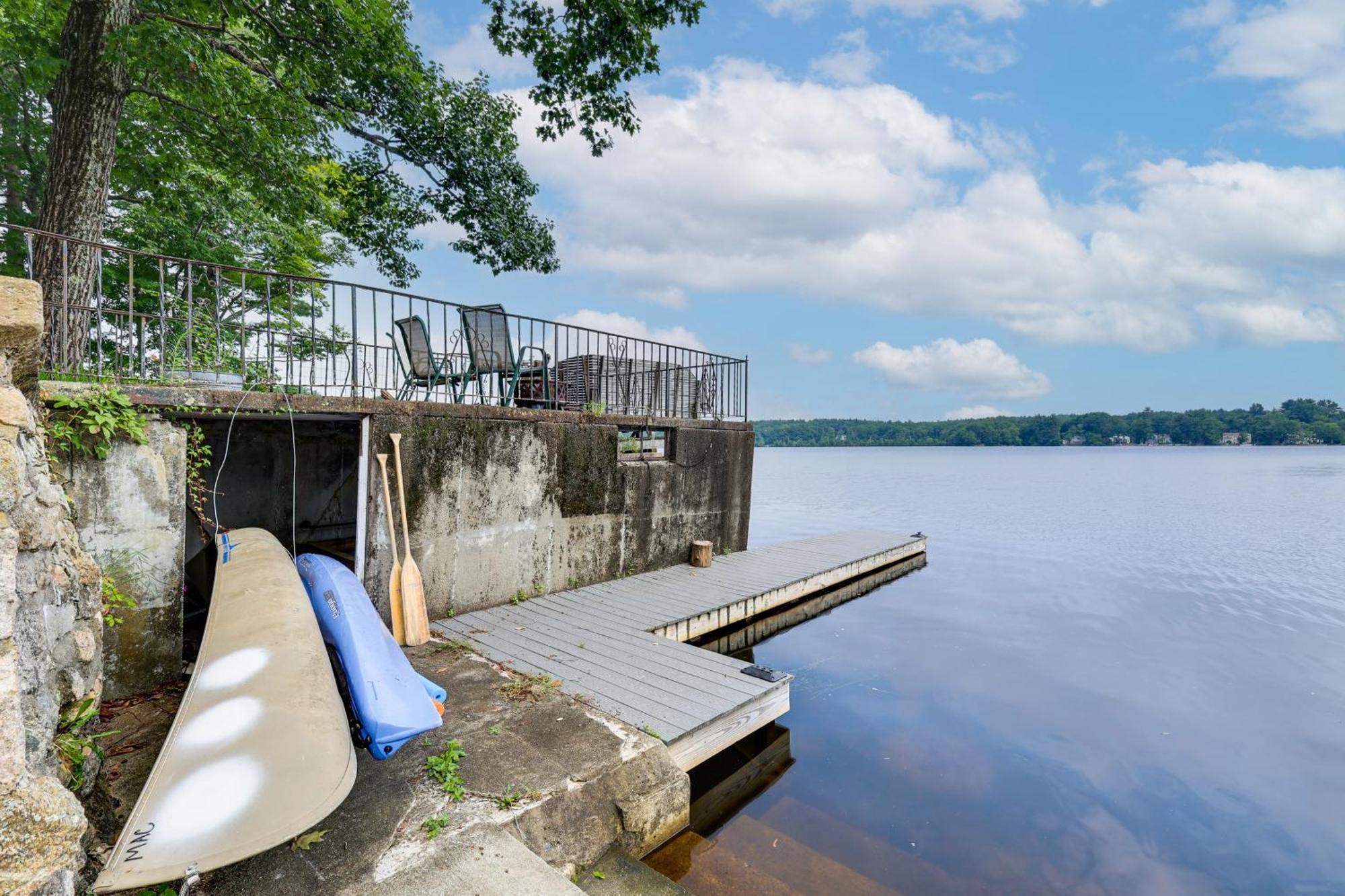 Classic Waterfront Home On Lake Maspenock With Grill Hopkinton Exterior photo