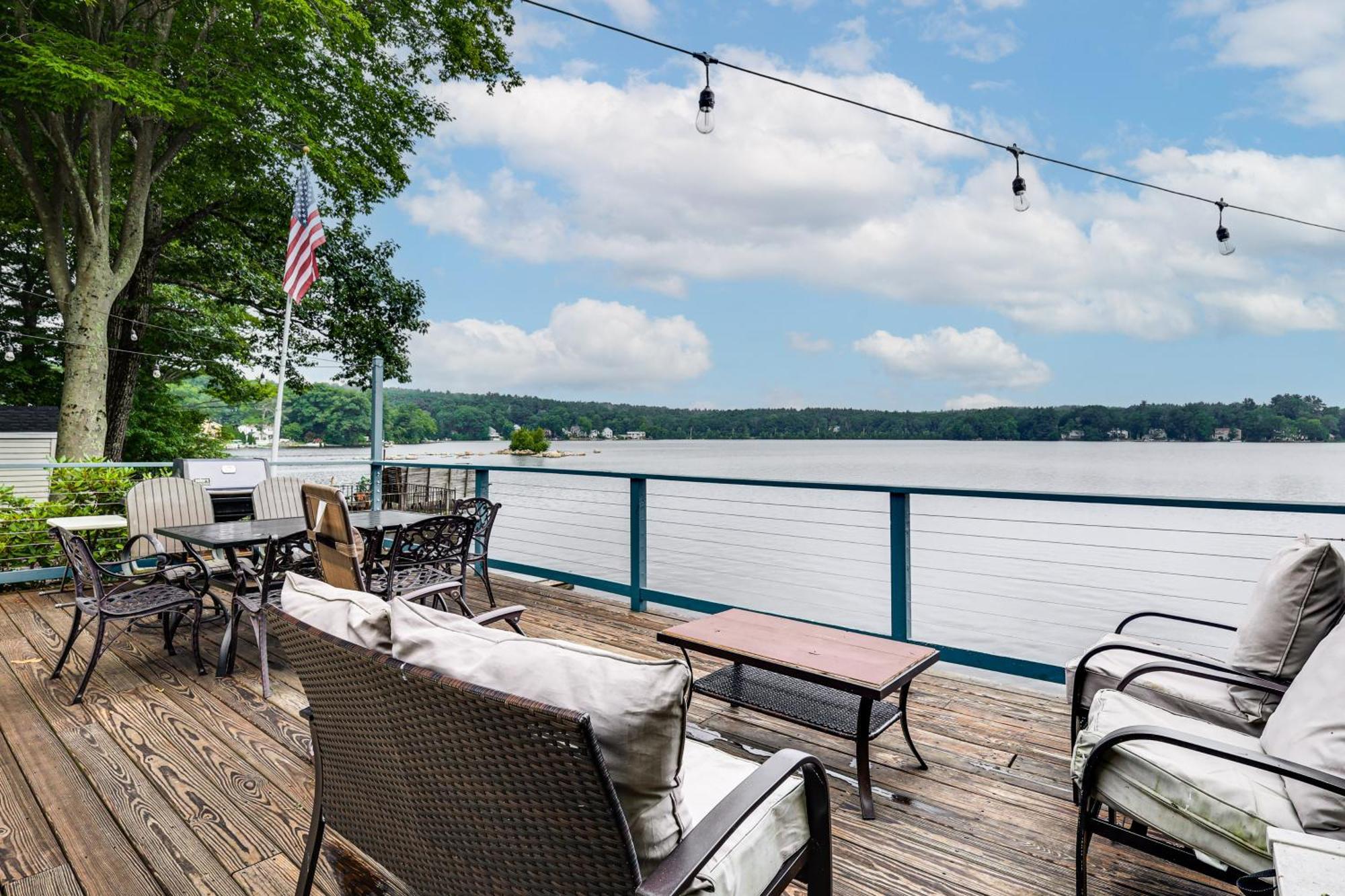 Classic Waterfront Home On Lake Maspenock With Grill Hopkinton Exterior photo